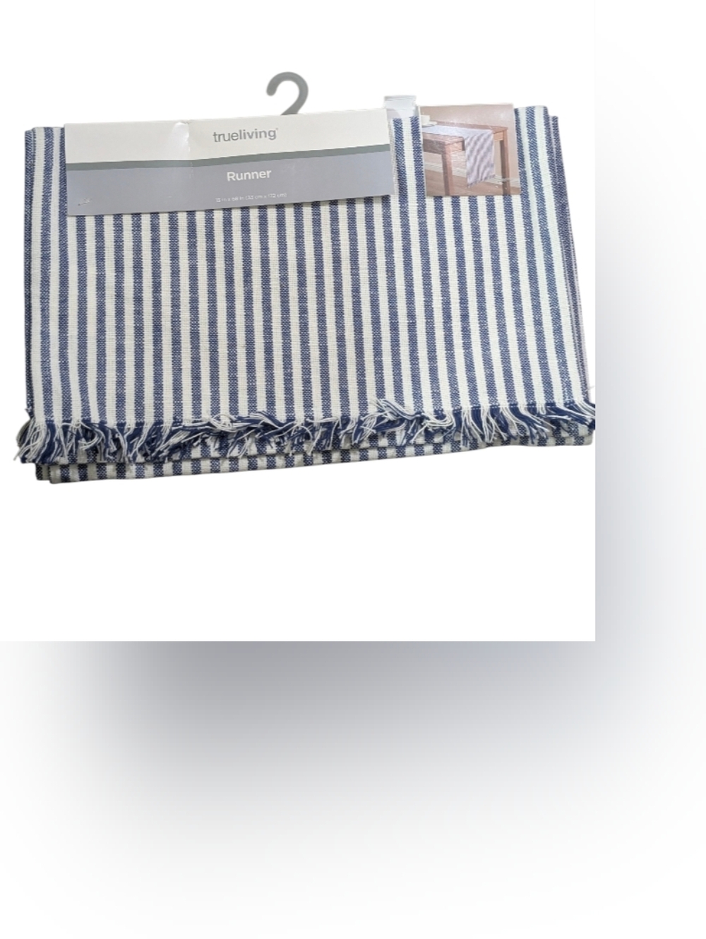 trueliving Blue & White Striped Table Runner